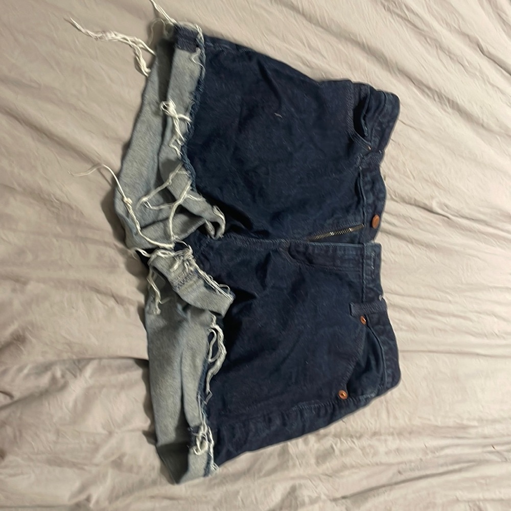 High rise jeans shorts